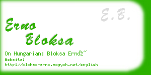 erno bloksa business card